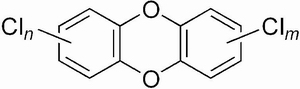 图1  二恶英的化学结构式(n   m =10)