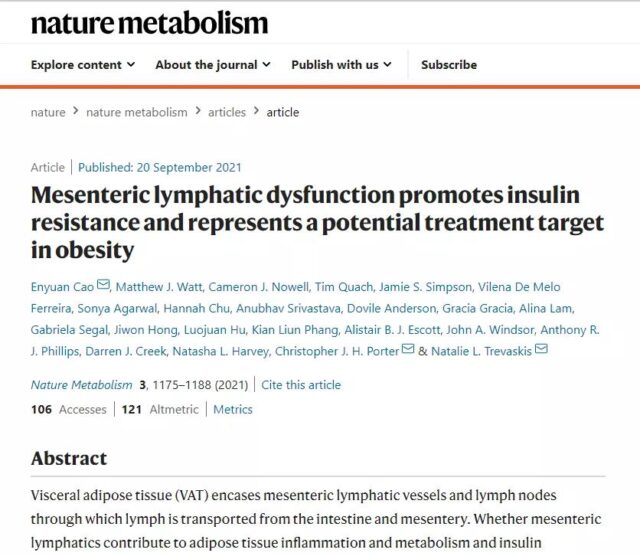 Nature子刊：这是肥胖和胰岛素抵抗的根本原因？